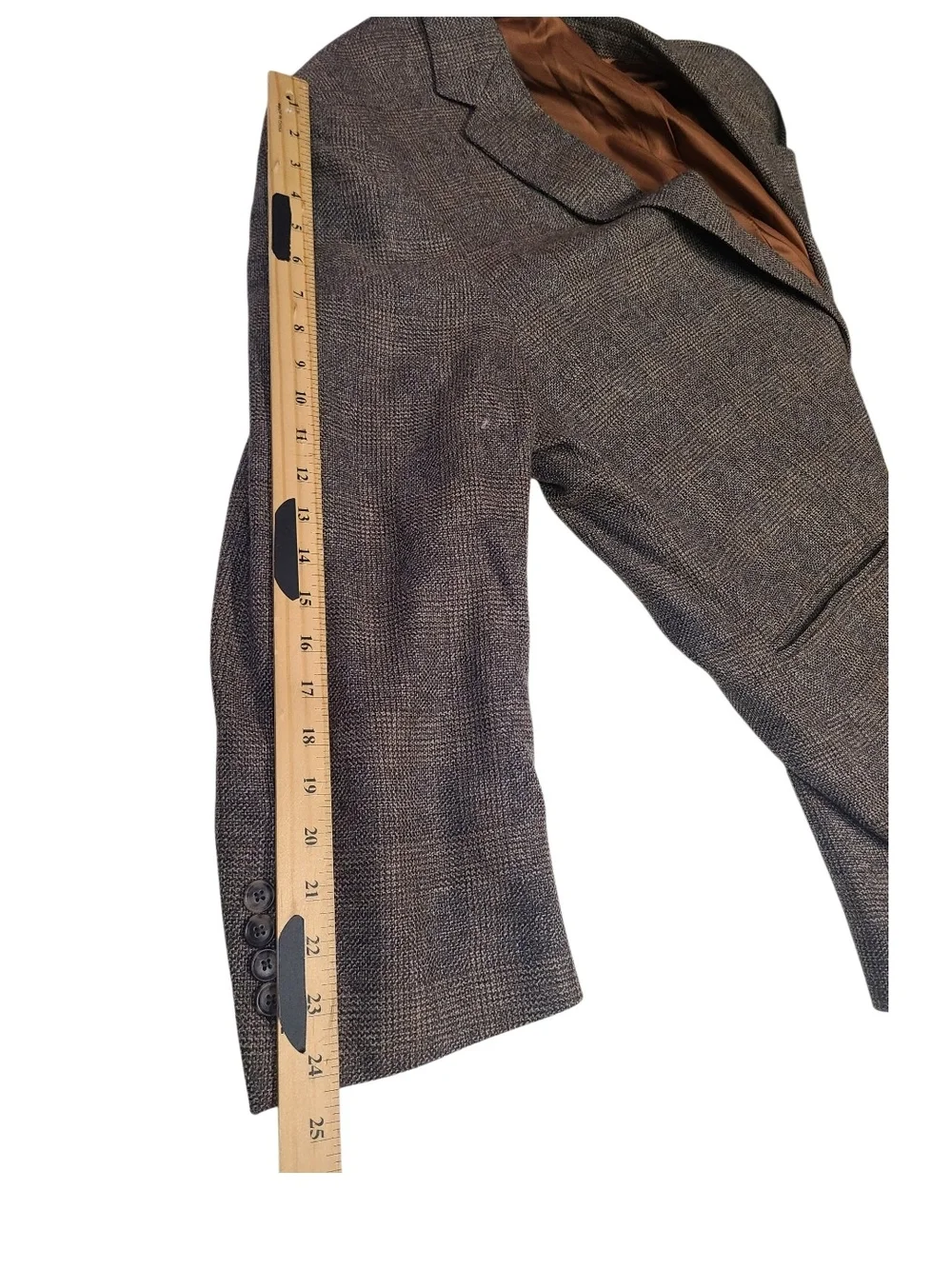 Jos. A. Bank 100% Wool Taupe Charcoal Plaid Sport Coat Size 50R